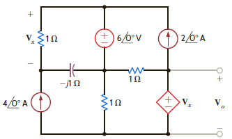 Use loop analysis to find V o in the network in Fig. P8.105. Figure P8.105