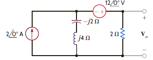 Solve problem 8.67 using superposition. Problem 8.67 Use nodal analysis to find V o in the network in Fig. P8.67. Figure P8.67