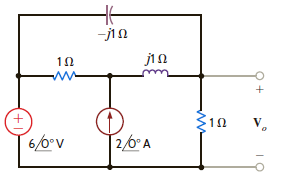 Solve problem 8.69 using superposition. Problem 8.69 Use nodal analysis to find V o in the network in Fig. P8.69. Figure P8.69