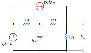 Use Thevenin's theorem to find V o in the network in Fig. P8.131. Figure P8.131