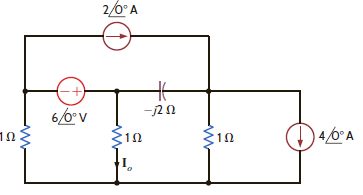 Use Thévenin's theorem to determine I o in the circuit in Fig. P8.134. Figure P8.134