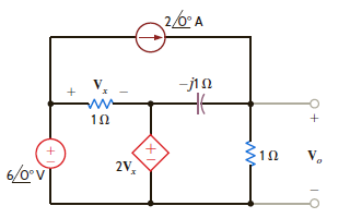 Use Thevenin's theorem to find V o in the network in Fig. P8.135. Figure P8.135