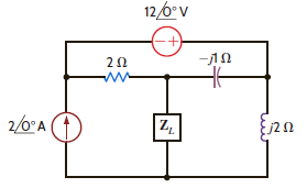 Find the impedance Z L in the network in Fig. 9PFE-3 for maximum power transfer. a. 0.8 + j 2.4 b. 0.4 j 1.2 c. 0.2 + j 1.4 d. 0.3 j 1.6 Figure 9PFE-3