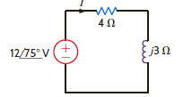 Determine the equations for the current and the instantaneous power in the network in Fig. P9.4.     Figure P9.4