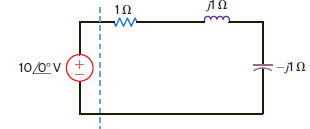 Compute the average power absorbed by each of the elements to the right of the dashed line in the circuit shown in Fig. P9.8. Figure P9.8