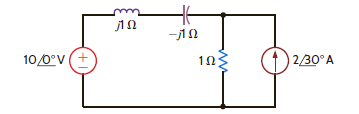 Determine the average power supplied by each source in the network shown in Fig. P9.12. Figure P9.12