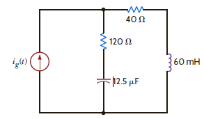 If i g ( t ) = 0.5 cos 2000 t A, find the average power absorbed by each element in the circuit in Fig. P9.17. Figure P9.17