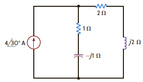Find the average power supplied by the current source in the network in Fig. P9.22.     Figure P9.22