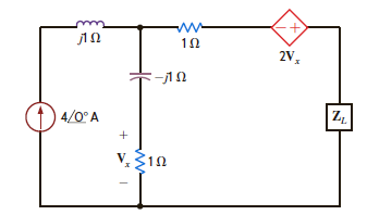 Repeat Problem 9.38 for the network in Fig. P9.39. Figure P9.39 Problem 9.38 Find the impedance Z L for maximum average power transfer and the value of the maximum average power transferred to Z L for the circuit shown in Fig. P9.38. Figure P9.38