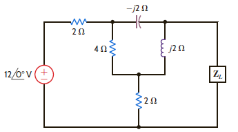 Find the value of Z L in Fig. P9.41 for maximum average power transfer to the load. Figure P9.41