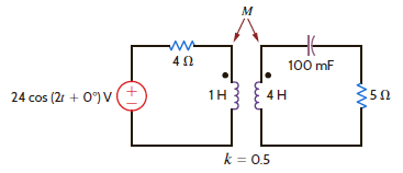 In the network in Fig. 10PFE-1, find the impedance seen by the source. a. 4.88 19.75° b. 2.56 31.26° c. 5.37 26.57° d. 8.23 10.61° Figure 10PFE-1