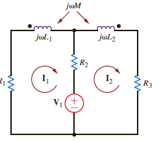Write the KVL equations in standard form for the network in Fig. E10.3. Figure E10.3