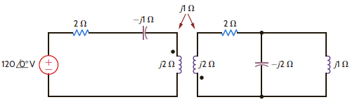 Find the impedance seen by the source in the circuit in Fig. E10.7. Figure E10.7