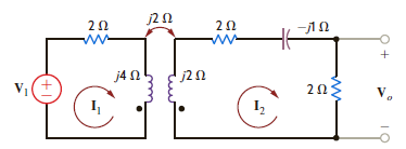 Write the mesh equations for the network in Fig. P10.8 and determine V o / V 1. Figure P10.8