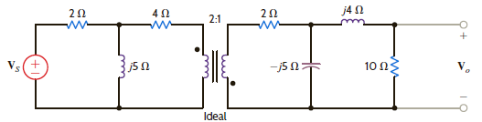 If V o = 10 30°V in Fig. E10.14, find V S. Figure E10.14