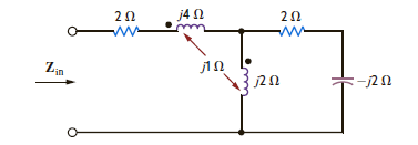 Compute the input impedance of the network in Fig. P10.20.     Figure P10.20