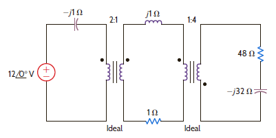 Determine the input impedance seen by the source in the network shown in Fig. P10.64. Figure P10.64