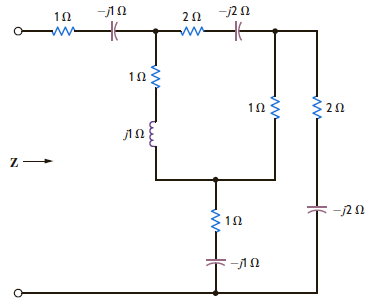 Find the equivalent Z of the network in Fig. P11.6. Figure P11.6