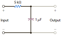 Given the low-pass filter circuit shown in Fig. 12PFE-3, find the frequency in Hz at which the output is down 3 dB from the dc, or very low frequency, output. a. 26 Hz b. 60 Hz c. 47 Hz d. 32 Hz Figure 12PFE-3