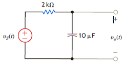 Given the low-pass filter shown in Fig. 12PFE-5, find the half-power frequency of this circuit if the source frequency is 8 Hz. a. 8 Hz b. 2 Hz c. 12 Hz d. 4 Hz Figure 12PFE-5