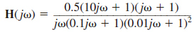 Sketch the magnitude characteristic of the Bode plot for the transfer function