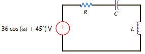 In the network in Fig. P12.49, the inductor value is 10 mH, and the circuit is driven by a variable-frequency source. If the magnitude of the current at resonance is 12 A, 0 = 1000 rad/s, and L = 10 mH, find C , Q , and the bandwidth of the circuit.     Figure P12.49
