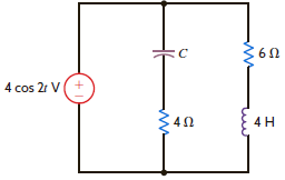 Determine the value of C in the network shown in Fig. P12.66 for the circuit to be in resonance. Figure P12.66