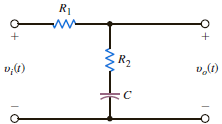 Compute the voltage transfer function for the network shown in Fig. P12.70 and tell what type of filter the network represents. Figure P12.70