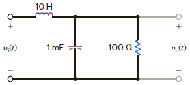 Given the network in Fig. P12.72, sketch the magnitude characteristic of the transfer function Identify the type of filter. Figure P12.72