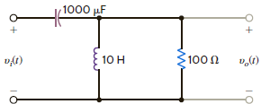Given the network in Fig. P12.74, sketch the magnitude characteristic of the transfer function     Identify the type of filter.     Figure P12.74