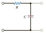 An engineer has proposed the circuit shown in Fig. P12.81 to filter out high-frequency noise. Determine the values of the capacitor and resistor to achieve a 3-dB voltage drop at 23.16 kHz. Figure P12.81