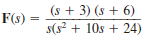 Given the following functions F ( s ), find f ( t ). (a) (b) (c) (d)