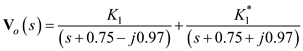 Refer to Figure E14.2 in the textbook. The Laplace transformed circuit is, Figure 1 The output voltage is the voltage across the resistance. The Thevenin's equivalent for the circuit can be calculated by removing the resistance. The resulting circuit is, Figure 2 From Figure 2 the current in the first loop is, Apply Kirchhoff's Voltage Law to loop 2. The Thevenin's equivalent voltage can be calculated as, The Thevenin equivalent resistance is calculated by replacing the sources in the network with their internal impedances. Figure 3 The equivalent impedance is, The Thevenin equivalent circuit is, Figure 4 Apply voltage division rule at output. Simplify the quadratic equation ' 'we get, The equation is, Express in a partial fraction expansion. The value of is, The value of is, The partial fraction expansion of is then Apply inverse Laplace transform. Thus, the value of the output voltage is, .