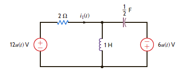 Use Laplace transforms and nodal analysis to find i 1 ( t ) for t 0 in the network shown in Fig. P14.6. Assume zero initial conditions. Figure P14.6