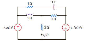 For the network shown in Fig. P14.9, find i o ( t ), t 0. Figure P14.9