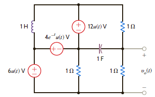 Find v o ( t ), t 0, in the network shown in Fig. P14.12 using nodal analysis. Figure P14.12