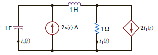 Use nodal analysis to find i o ( t ) in the network in Fig. P14.16. Figure P14.16