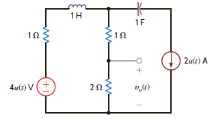 Use mesh equations to find v o ( t ), t 0, in the network in Fig. P14.19. Figure P14.19