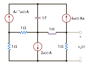 Use loop analysis to find v o ( t ) for t 0 in the network in Fig. P14.20. Figure P14.20