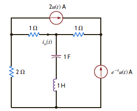 Use loop equations to find i o ( t ), t 0, in the network shown in Fig. P14.23. Figure P14.23