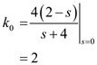 Refer to Figure P14.16 in the textbook. The Laplace transformed circuit is, Figure 1 From Figure 1, Apply Kirchhoff's Voltage Law to second mesh. The output voltage is expressed as, Resolve into partial fractions. The value of is, The value of is, The partial fraction expansion is, Apply inverse Laplace transform. Therefore, the output voltage is .