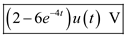 Refer to Figure P14.16 in the textbook. The Laplace transformed circuit is, Figure 1 From Figure 1, Apply Kirchhoff's Voltage Law to second mesh. The output voltage is expressed as, Resolve into partial fractions. The value of is, The value of is, The partial fraction expansion is, Apply inverse Laplace transform. Therefore, the output voltage is .