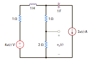 Use superposition to find v o ( t ), t 0, in the network in Fig. P14.28. Figure P14.28