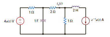 Use Thévenin's theorem to find i o ( t ), t 0 , in Fig. P14.35. Figure P14.35