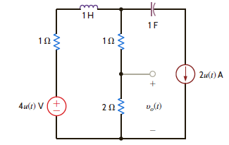 Use Thévenin's theorem to find v o ( t ), t 0, in Fig. P14.38.     Figure P14.38