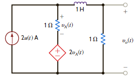 Use Thévenin's theorem to find v o ( t ), t 0, in the network shown in Fig. P14.42. Figure P14.42