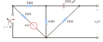 Find v o ( t ) for t 0 in the network shown in Fig. P14.48. Figure P14.48