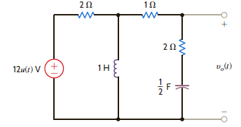 For the network shown in Fig. P14.65, determine the value of the output voltage as t . Figure P14.65