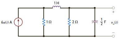 Given the network in Fig. P14.67, determine the value of the output voltage as t . Figure P14.67