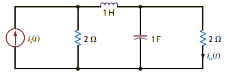 Determine the transfer function I o ( s )/ I i ( s ) for the network shown in Fig. P14.70. Figure P14.70